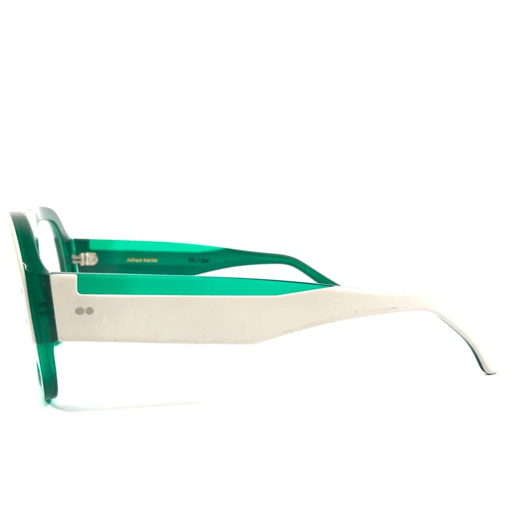 Alfredo Kerbs Eyeglasses Frames NAMA GRGY Green Gray Oversized Thick 58-10-143